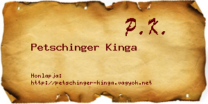 Petschinger Kinga névjegykártya